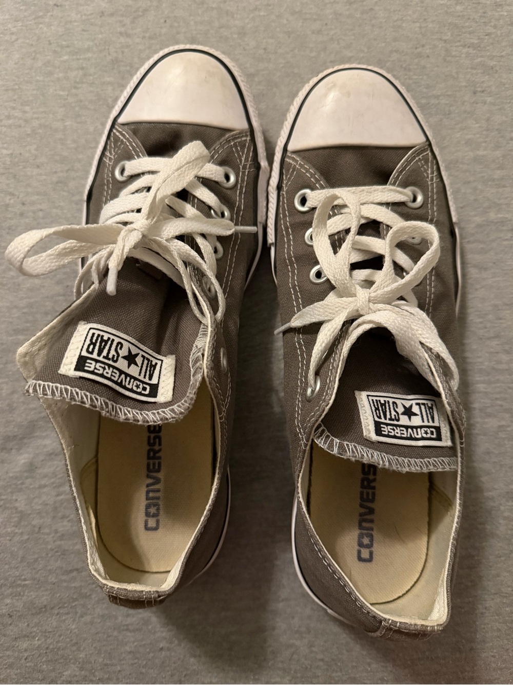 Converse Low Top Sneakers in Gray with White Details